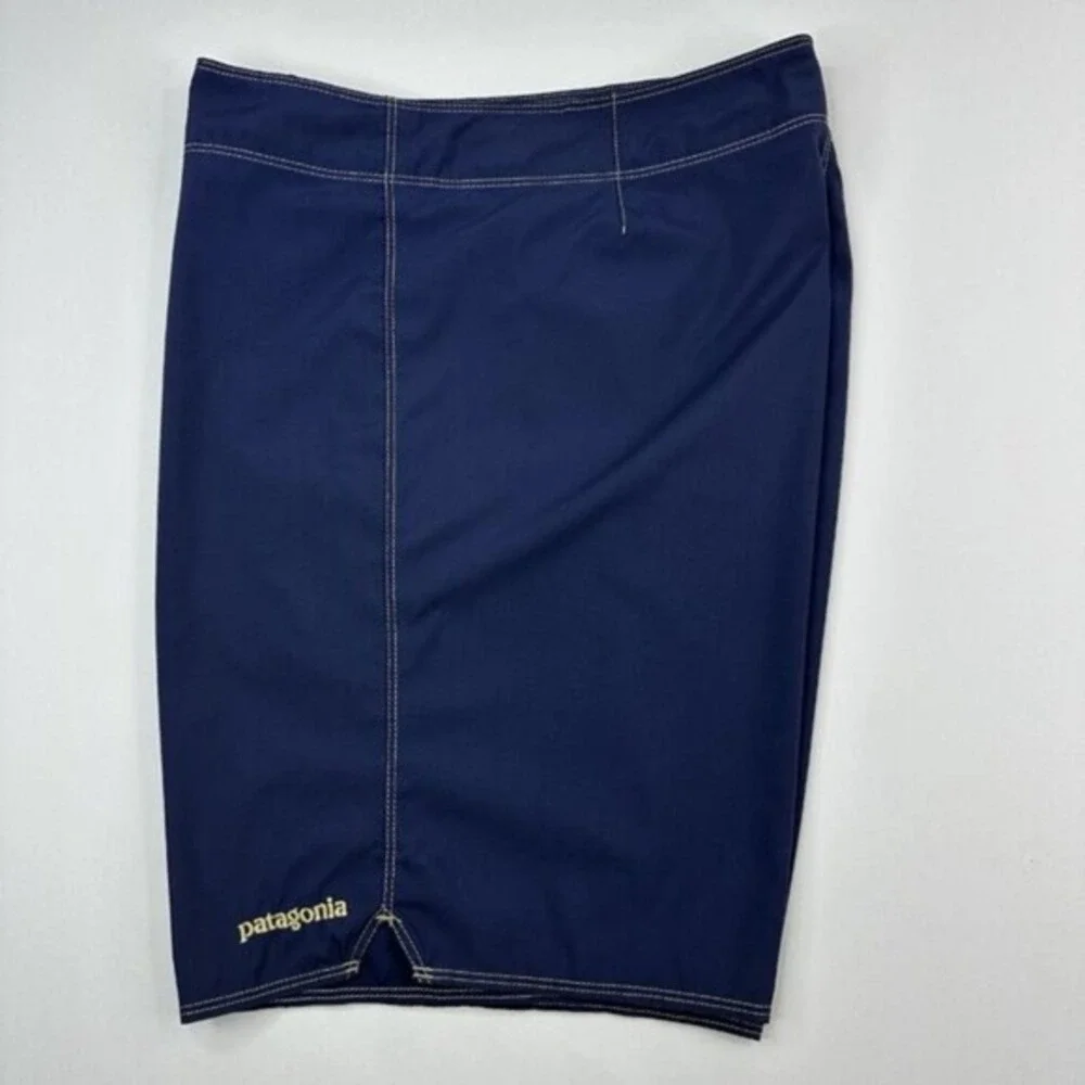 Patagonia Mens Board Shorts 30‎ Navy Blue Ripstop Swim Trunks Contrast Stitching